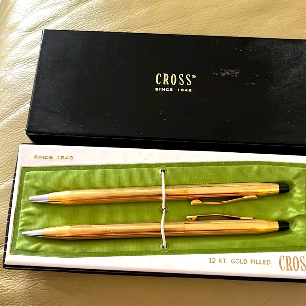 Vintage Cross Pen and Pencil Set. 12k Gold Plated